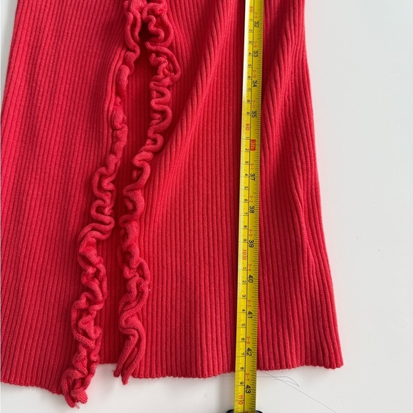 NWT Find Me Now Charlie Ruffle Knit Dress Small S Coral Transitional Fall - Picture 4 of 12